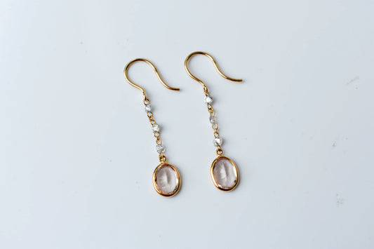 18K gold drop earrings with morganite an