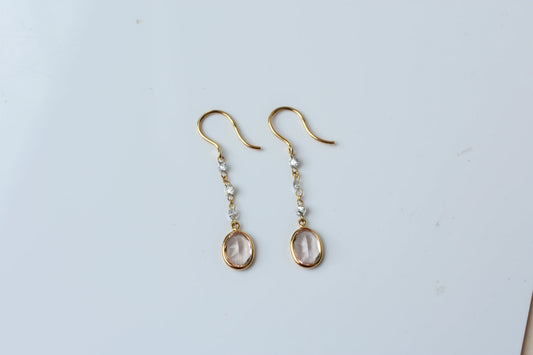 18K gold drop earrings with morganite an