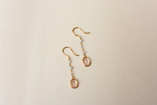 18K gold drop earrings with morganite an