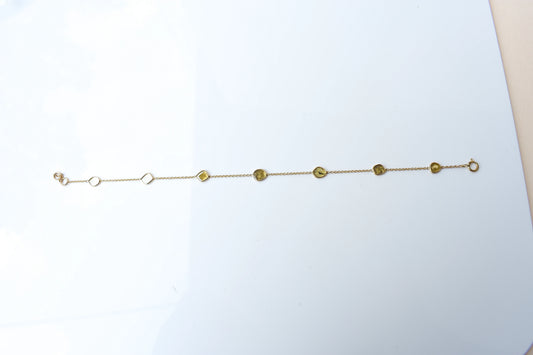 18K gold bracelet with yellow polki diamond slices