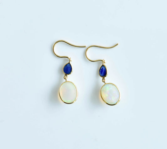 18K gold diamond polki chain drop earrings