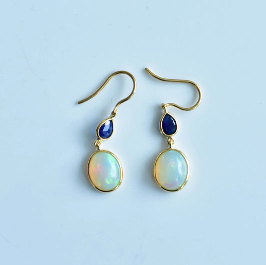 18K gold diamond polki chain drop earrings