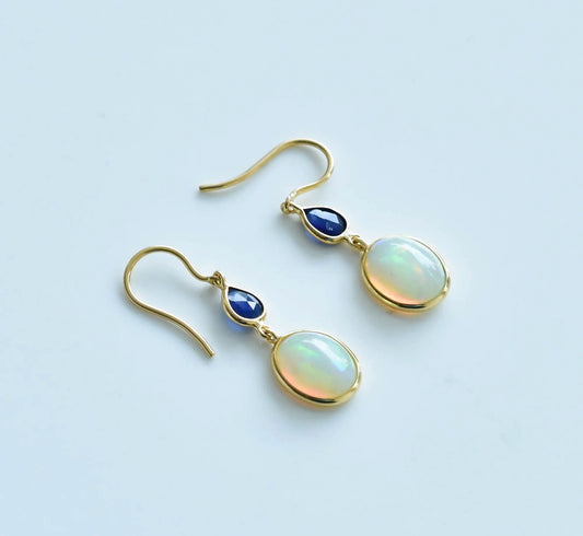 18K gold diamond polki chain drop earrings