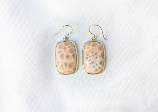 Pink Opal Drop Earrings in 925 Silver – Handmade Everyday Fine Jewelry