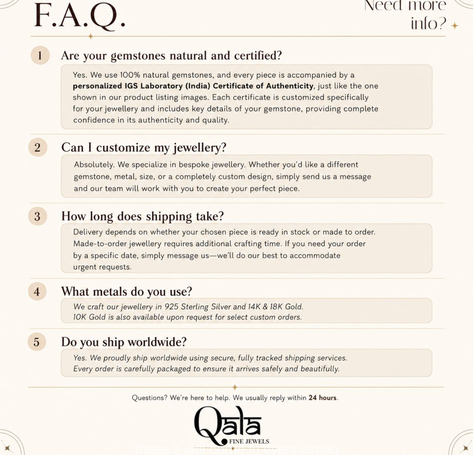 Frequently asked questions - Qala Fine Jewellery