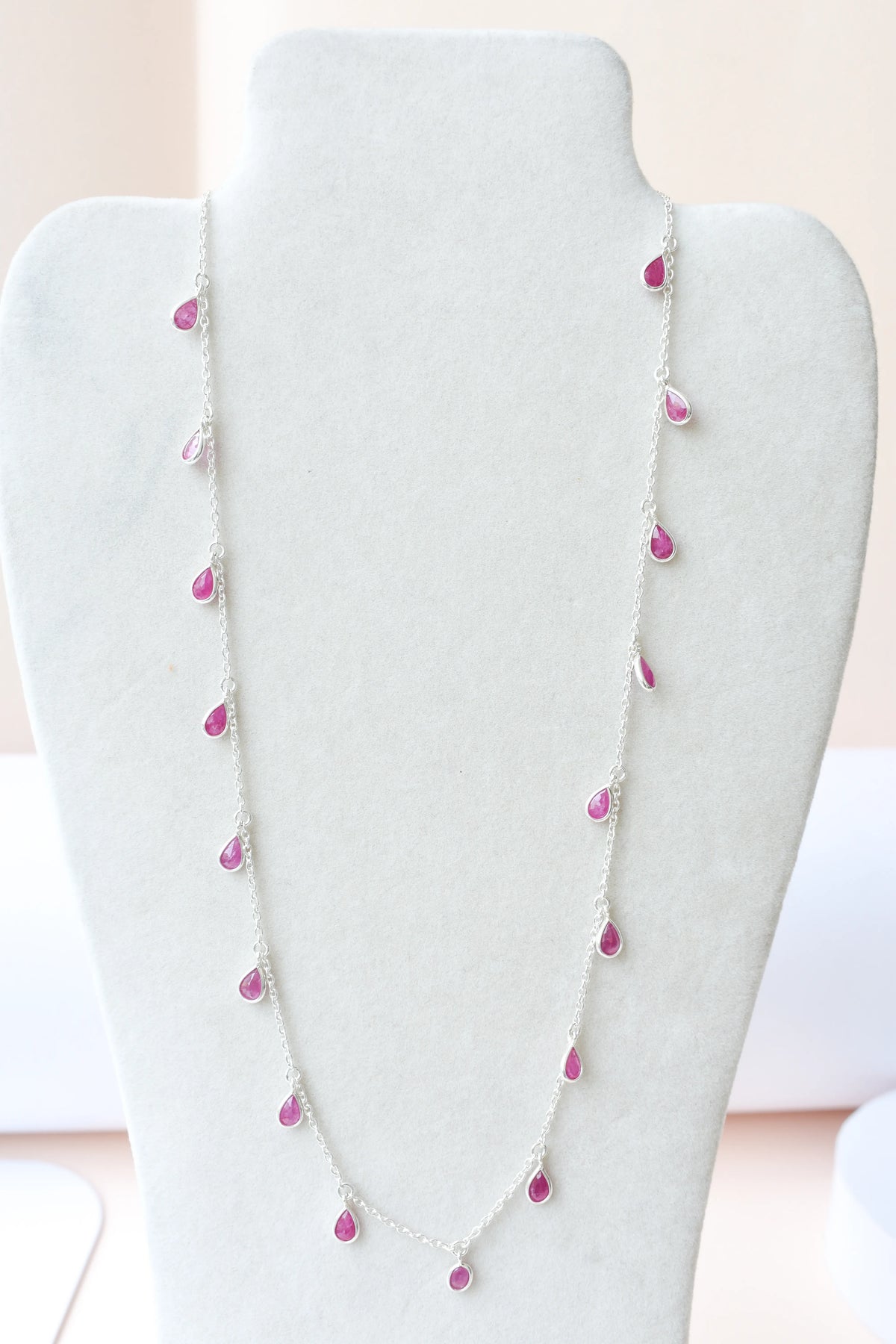 Ruby Pendant Necklace in 925 Silver | Fine Chain