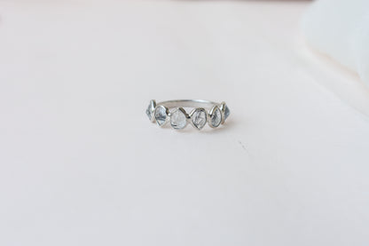 Rutilated quartz eternity band ring in 925 silver