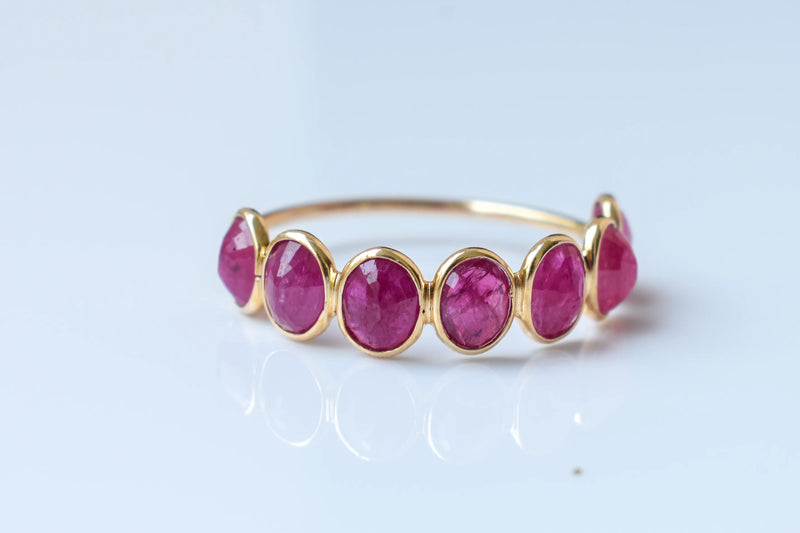 14K Gold Ruby Eternity Ring