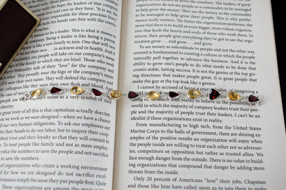 Rose quartz and smoky quartz bracelet with bezel-set stones in 925 silver