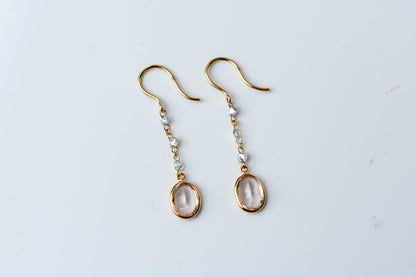 18K gold drop earrings with morganite an