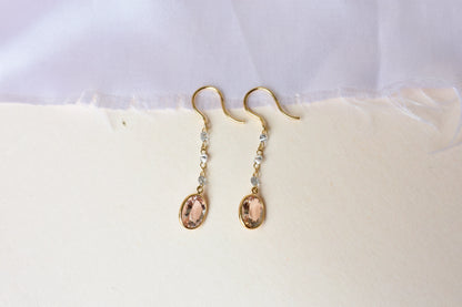 18K gold drop earrings with morganite an