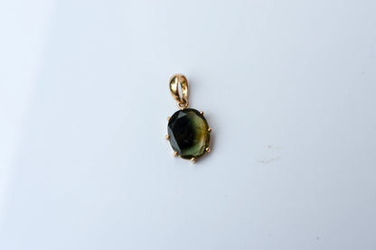 10K gold pendant with oval bi-color tourmaline