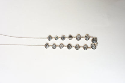 Black Rutilated Quartz Necklace in 925 Silver | Multi-Strand