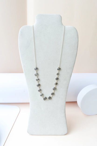 Black Rutilated Quartz Necklace in 925 Silver | Multi-Strand
