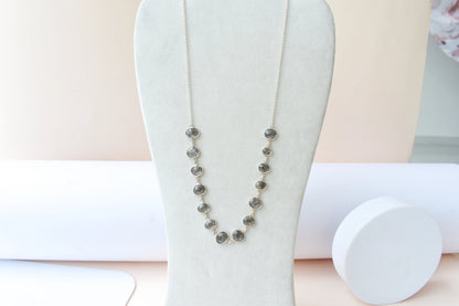 Black Rutilated Quartz Necklace in 925 Silver | Multi-Strand