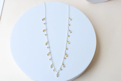Citrine Confetti Necklace in 925 Silver | Multi-Strand Drops