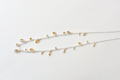Citrine Confetti Necklace in 925 Silver | Multi-Strand Drops