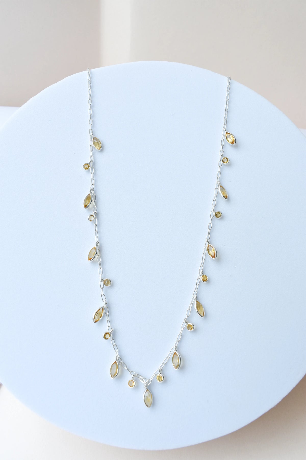 Citrine Confetti Necklace in 925 Silver | Multi-Strand Drops