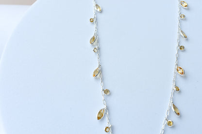 Citrine Confetti Necklace in 925 Silver | Multi-Strand Drops
