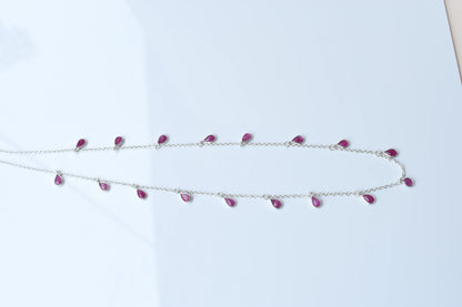 Ruby Pendant Necklace in 925 Silver | Fine Chain