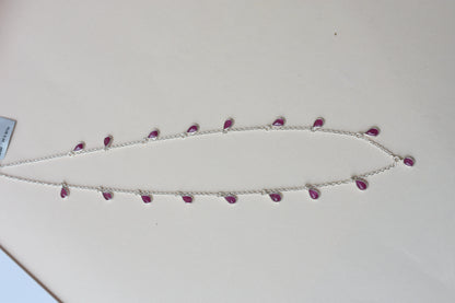 Ruby Pendant Necklace in 925 Silver | Fine Chain