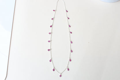 Ruby Pendant Necklace in 925 Silver | Fine Chain