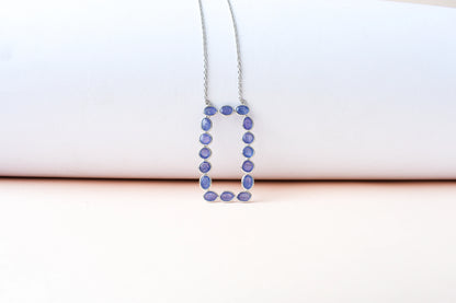 Tanzanite Cluster Necklace in 925 Silver | Multi-Stone Pendant