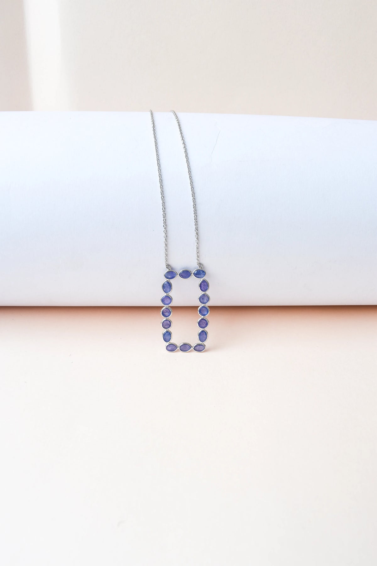 Tanzanite Cluster Necklace in 925 Silver | Multi-Stone Pendant