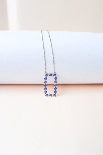 Tanzanite Cluster Necklace in 925 Silver | Multi-Stone Pendant