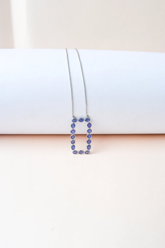 Tanzanite Cluster Necklace in 925 Silver | Multi-Stone Pendant