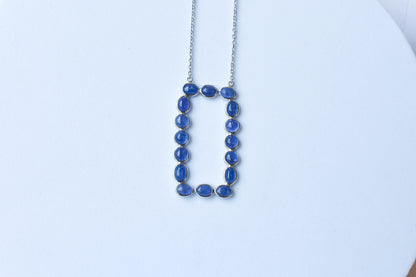 Tanzanite Cluster Necklace in 925 Silver | Multi-Stone Pendant