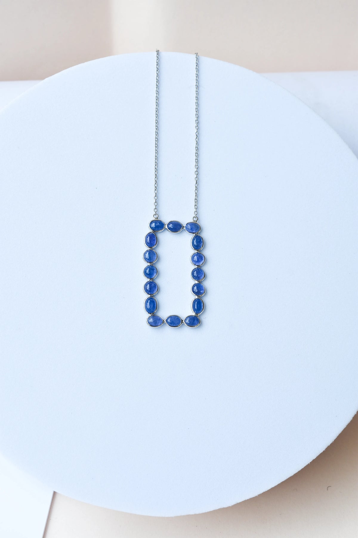 Tanzanite Cluster Necklace in 925 Silver | Multi-Stone Pendant