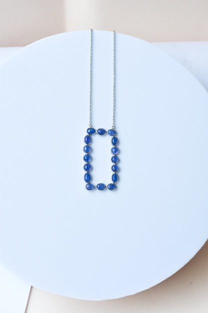 Tanzanite Cluster Necklace in 925 Silver | Multi-Stone Pendant