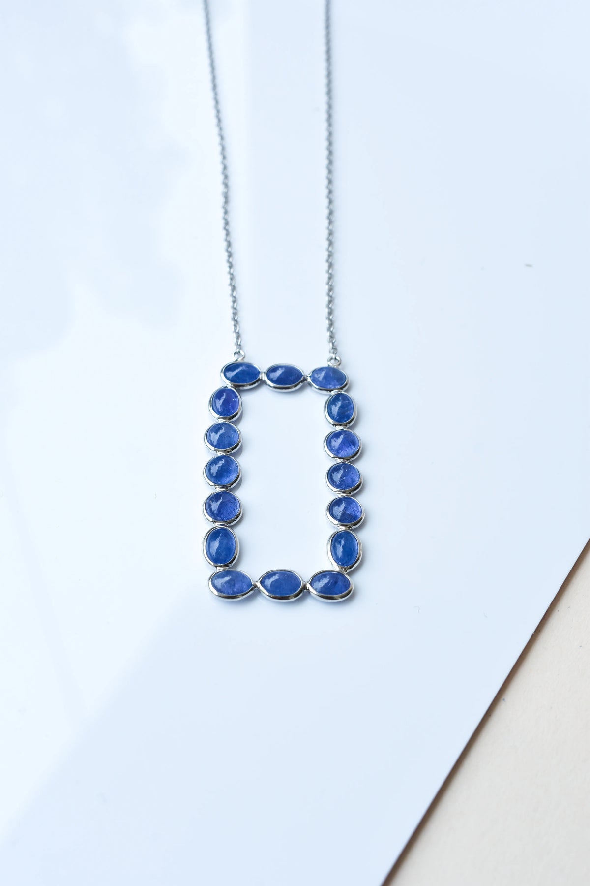 Tanzanite Cluster Necklace in 925 Silver | Multi-Stone Pendant