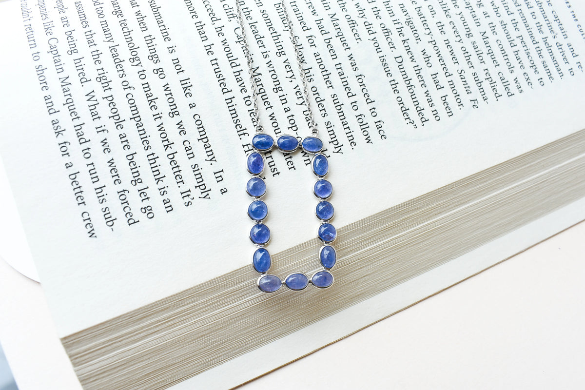 Tanzanite Cluster Necklace in 925 Silver | Multi-Stone Pendant