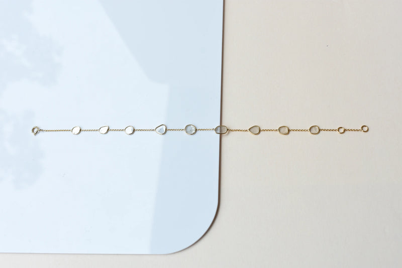 18K Gold Diamond Polki By-the-Yard Bracelet