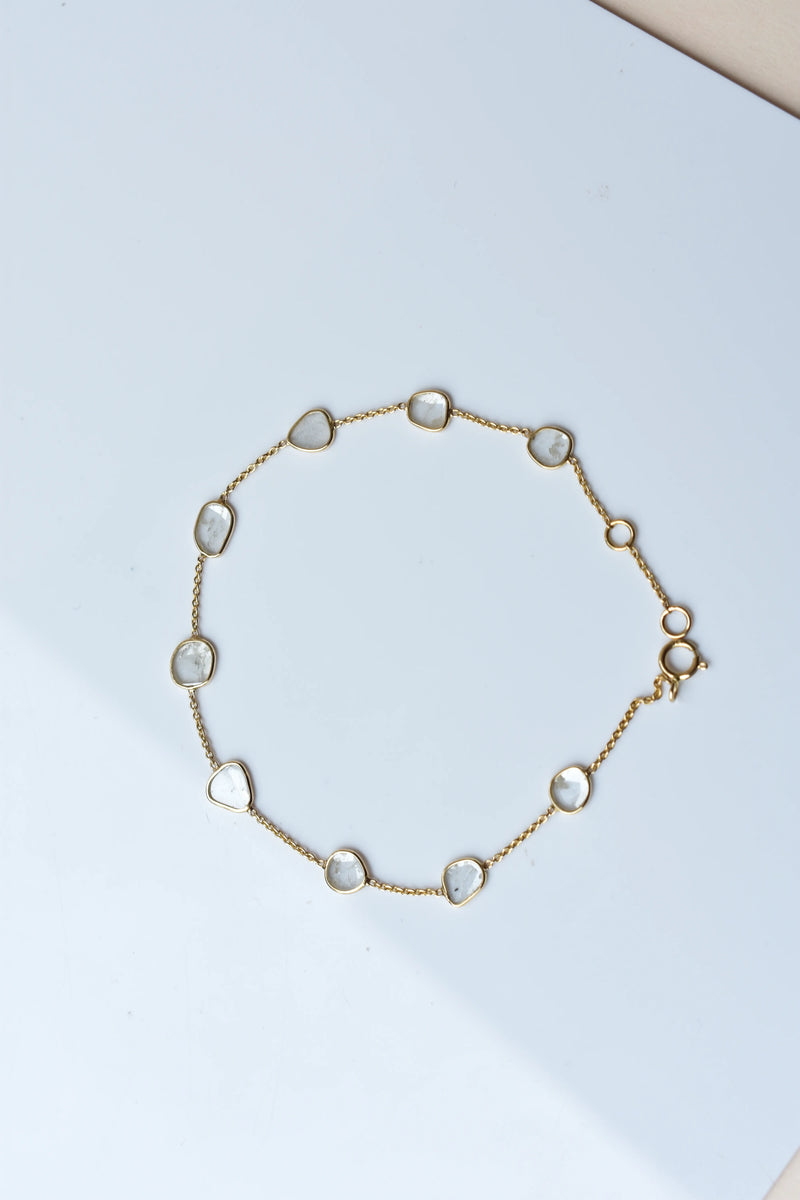 18K Gold Diamond Polki By-the-Yard Bracelet