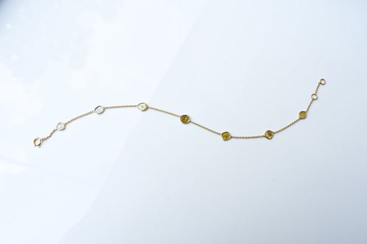 18K gold bracelet with yellow polki diamond slices