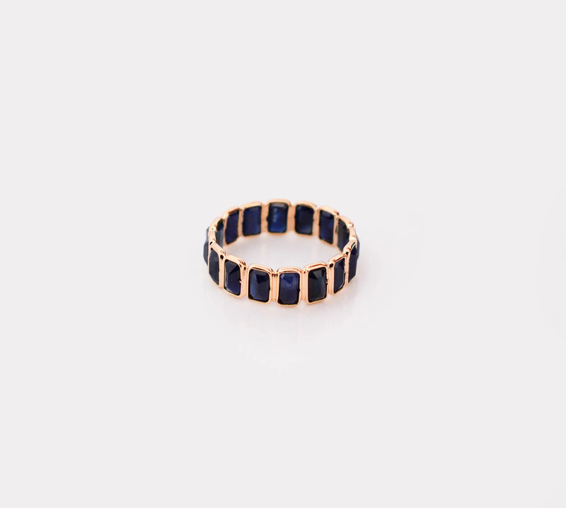 18K Gold Blue Sapphire Eternity Ring