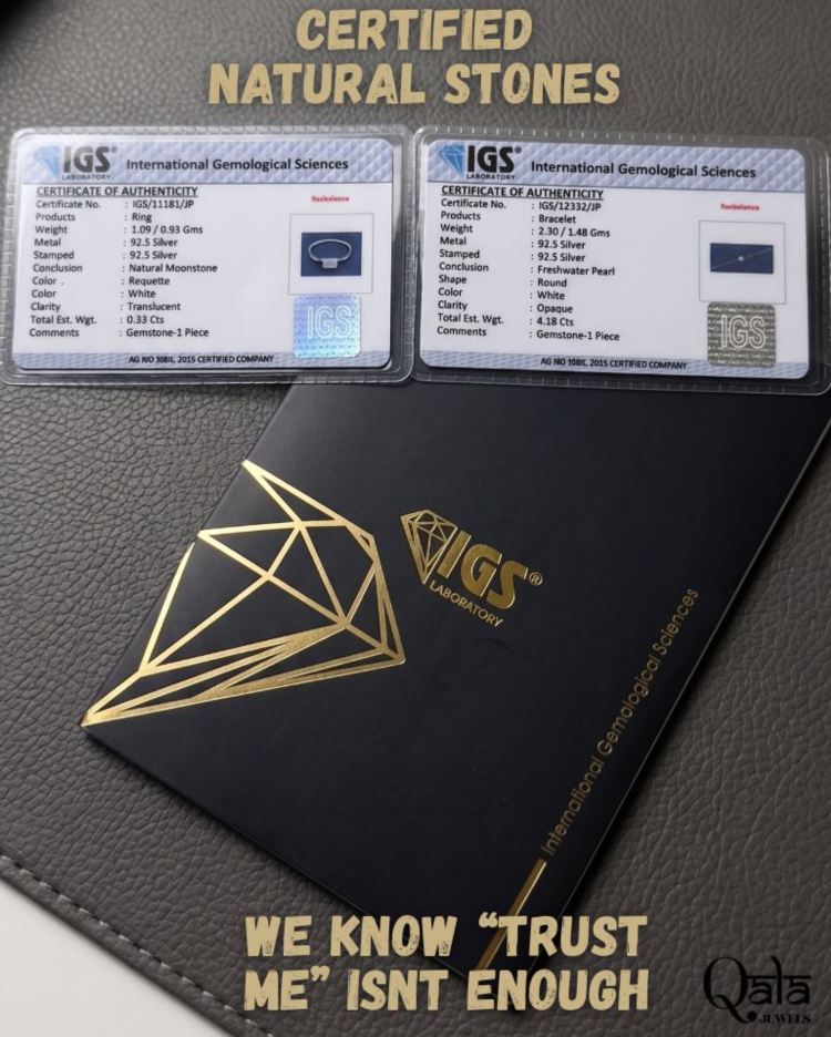 IGS certified natural stones - certificate of authenticity
