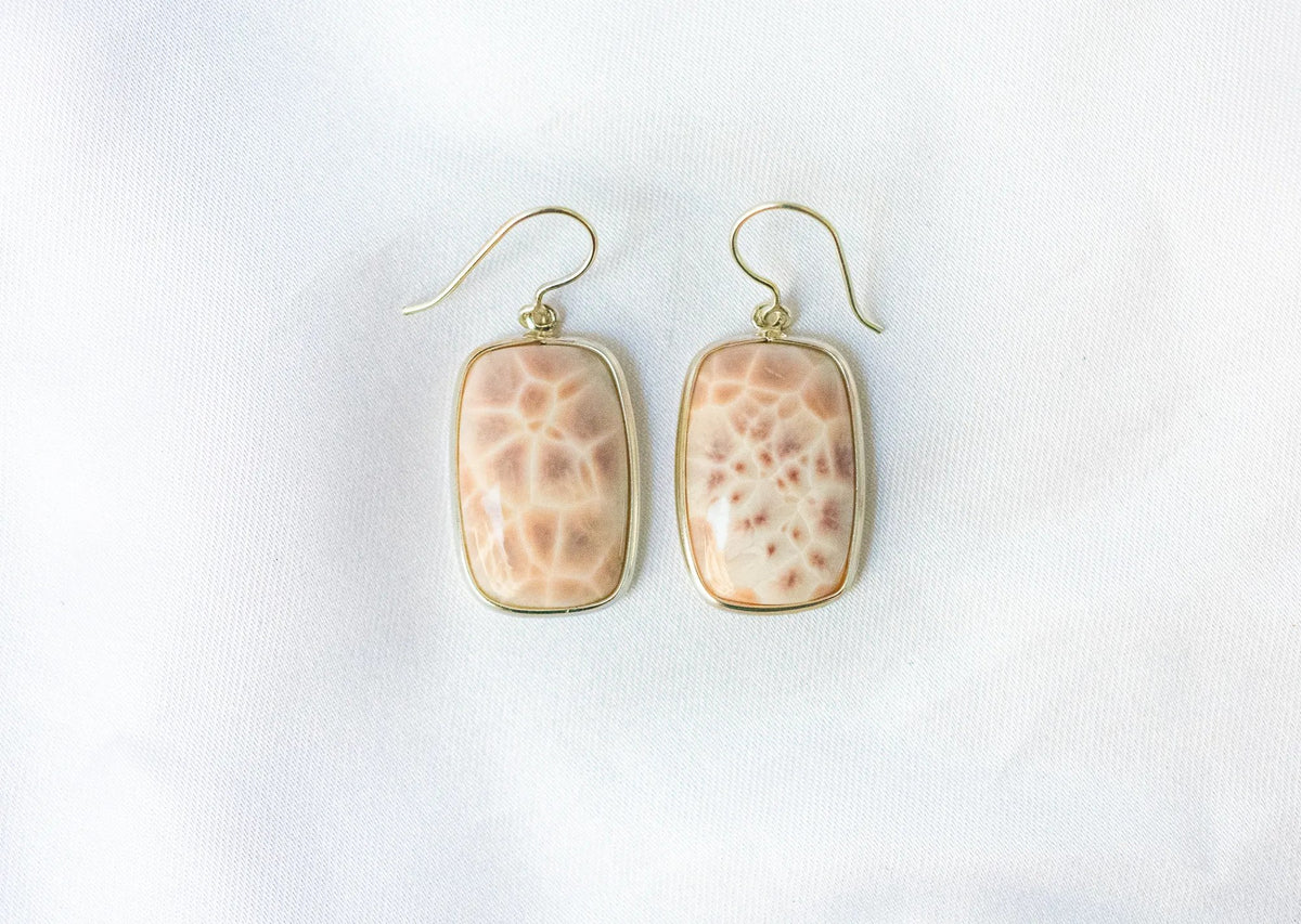 Pink Opal Drop Earrings in 925 Silver – Handmade Everyday Fine Jewelry