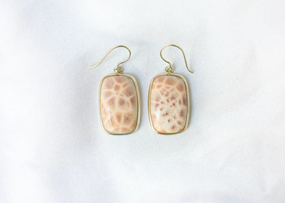Pink Opal Drop Earrings in 925 Silver – Handmade Everyday Fine Jewelry