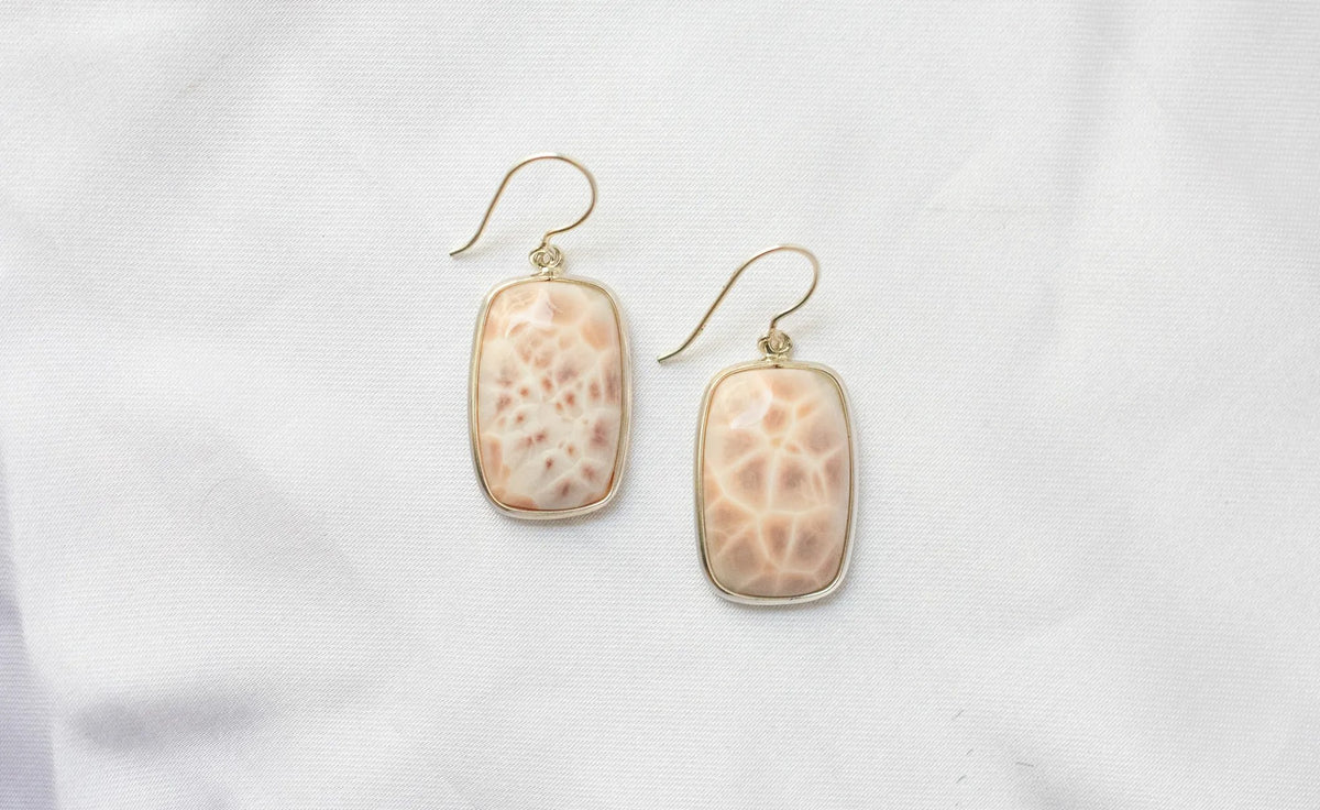Pink Opal Drop Earrings in 925 Silver – Handmade Everyday Fine Jewelry