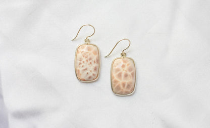 Pink Opal Drop Earrings in 925 Silver – Handmade Everyday Fine Jewelry