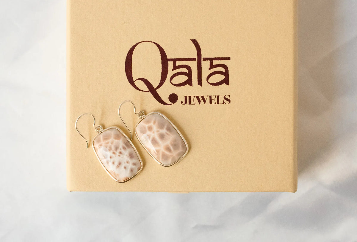 Pink Opal Drop Earrings in 925 Silver – Handmade Everyday Fine Jewelry