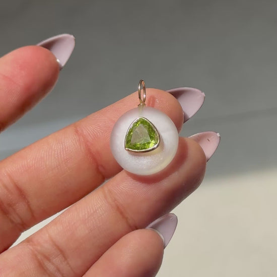 Moonstone and Peridot Pendant in 14K Gold - process video