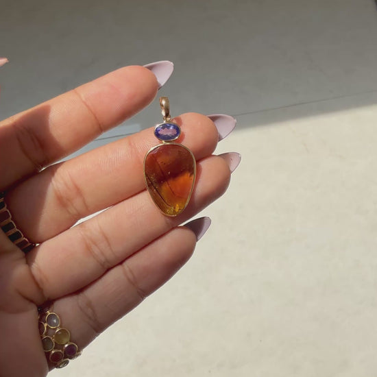 Tourmaline and Tanzanite Pendant in 18K Gold - process video