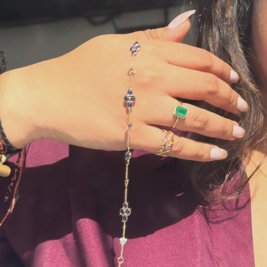 18K Gold Multi Sapphire Station Bracelet - process video