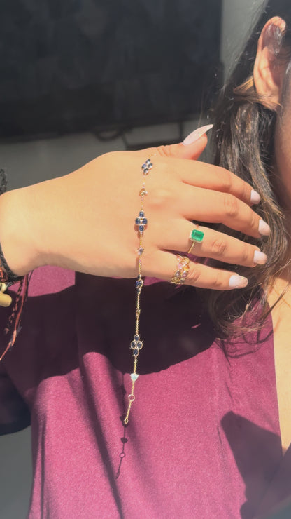 18K Gold Multi Sapphire Station Bracelet - process video
