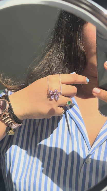 Amethyst Flower Necklace in 925 Silver | Pear-Cut Petals - process video